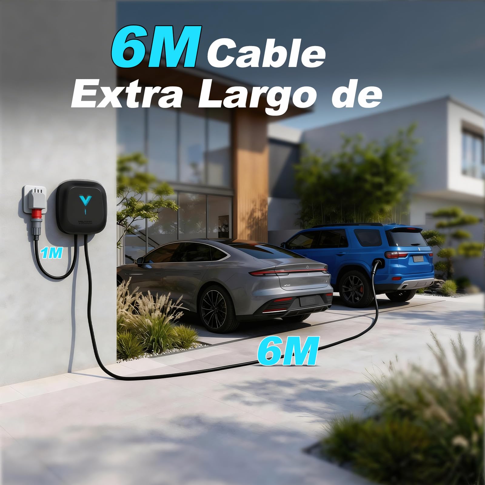 VDLPOWEREU Wallbox , Cargador para Vehículo Eléctrico 22kW,6-32A Type 2 Trifásico, Wi-Fi, Bluetooth, Interior/Exterior, soporte de enchufe, Protección IP67 para BEV/PHEV — view 5