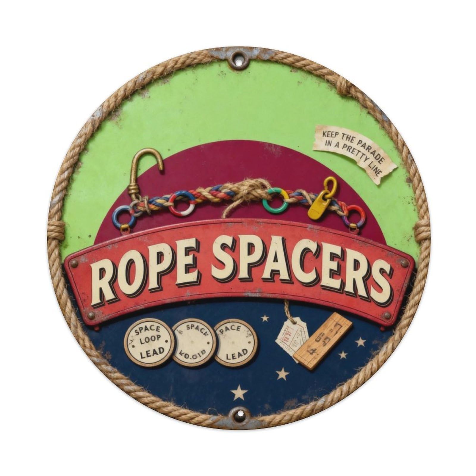 Rope Spacers Sign Metal Tin Sign Plaque