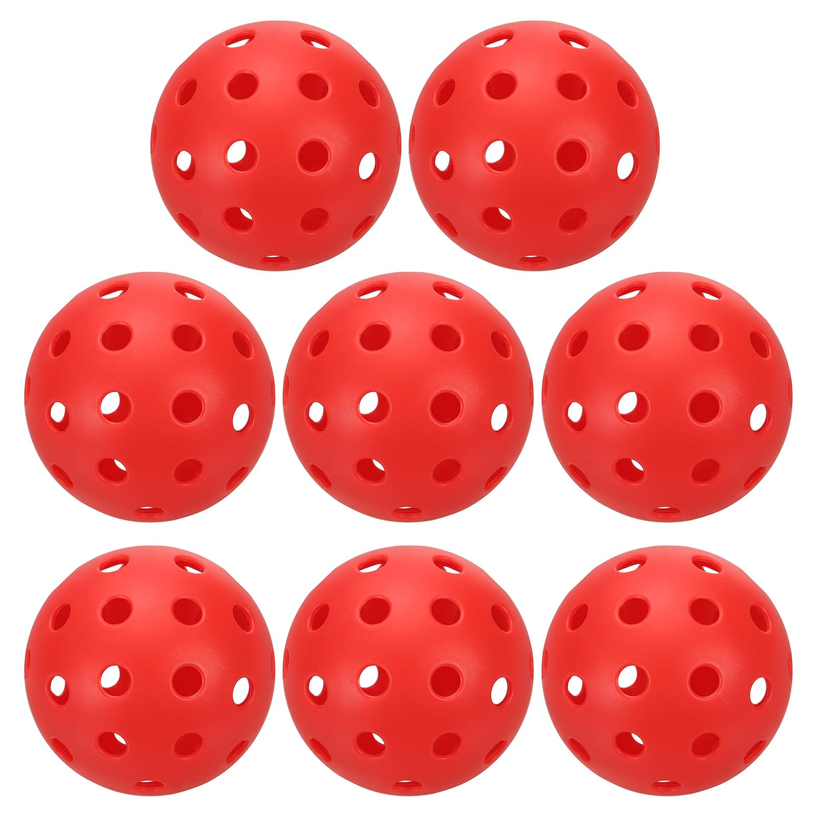 PATIKIL Outdoor Pickleball Balls, 8 Pack, Red, 74mm (2.9inch) Diameter, 26g, 40 Holes, Suitable for Amateurs Indoor/Outdoor Use