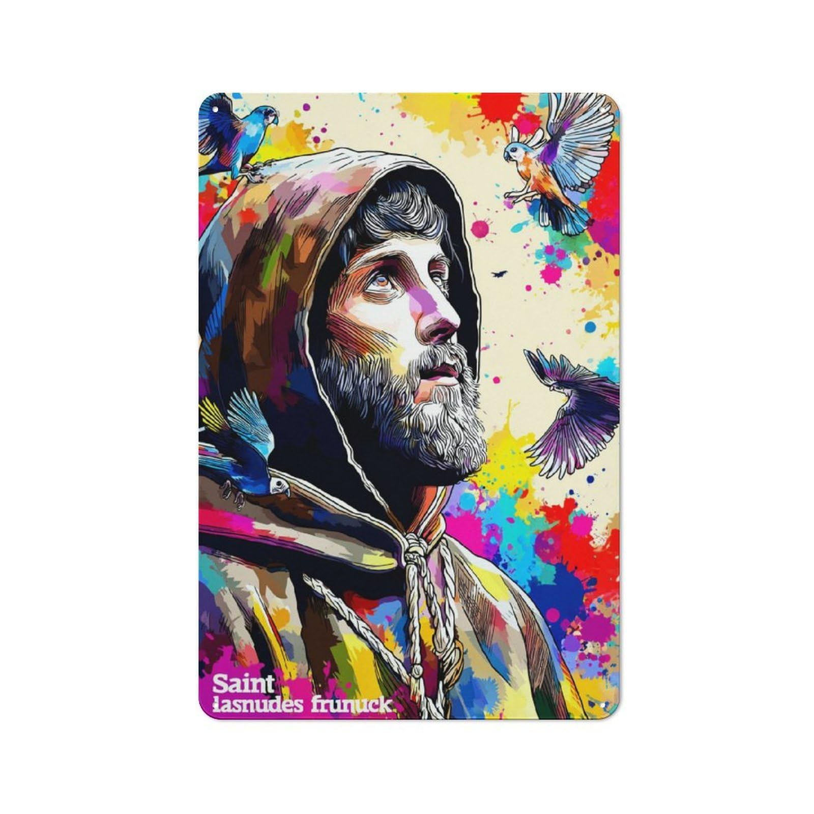 Junmoney Saint's Colorful Journey Industrial Metal Sign 30X20cm, Clean Industrial Loft Wall Plaque For Modern Home, Workshop, Office Or Cafe