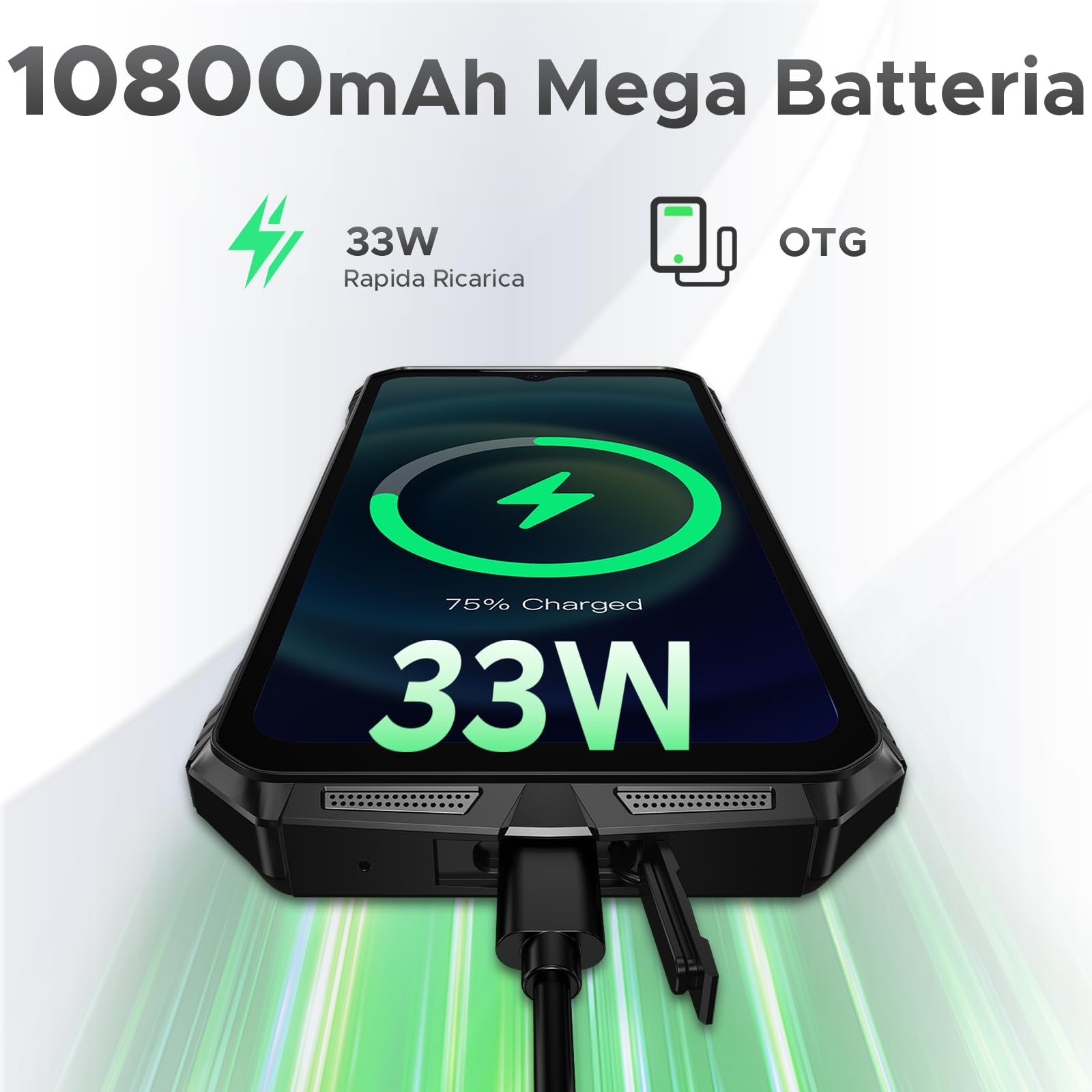 DOOGEE S118 Pro Rugged Smartphone 5G, 512GB + 24GB, Dimensity 7050 10800mAh/33W, 108MP+20MP+8MP Telefono Indistruttibile, Android 14 6,6" FHD+ 120Hz, 5G Dual SIM/WiFi 6/NFC/OTG, Rosso