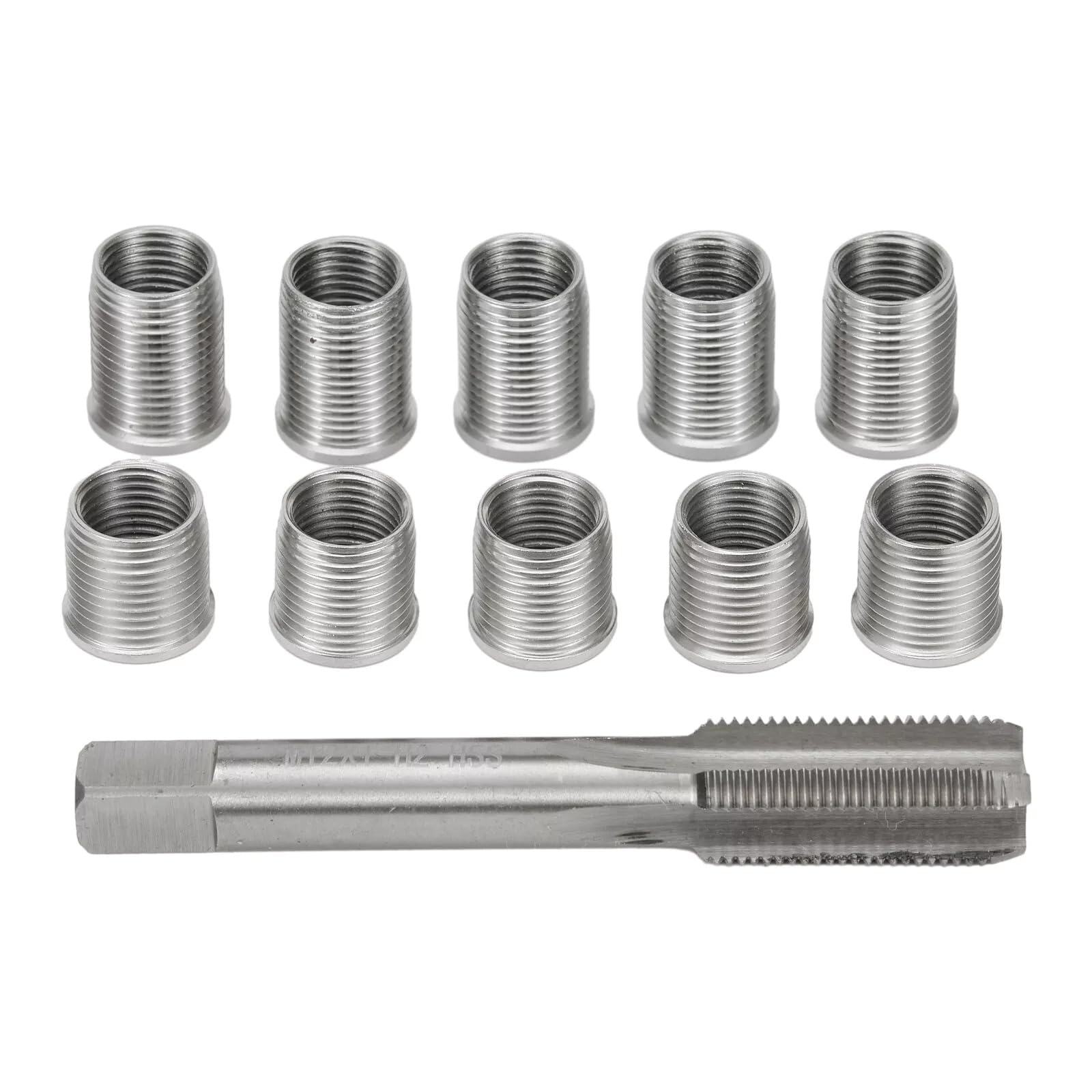 DBEIXIWEI 1 Set M10x1.0 Inner Thread Inserts & Thread Tap Universal Spark Plug Thread Repair Tool Auto Engines Accessories