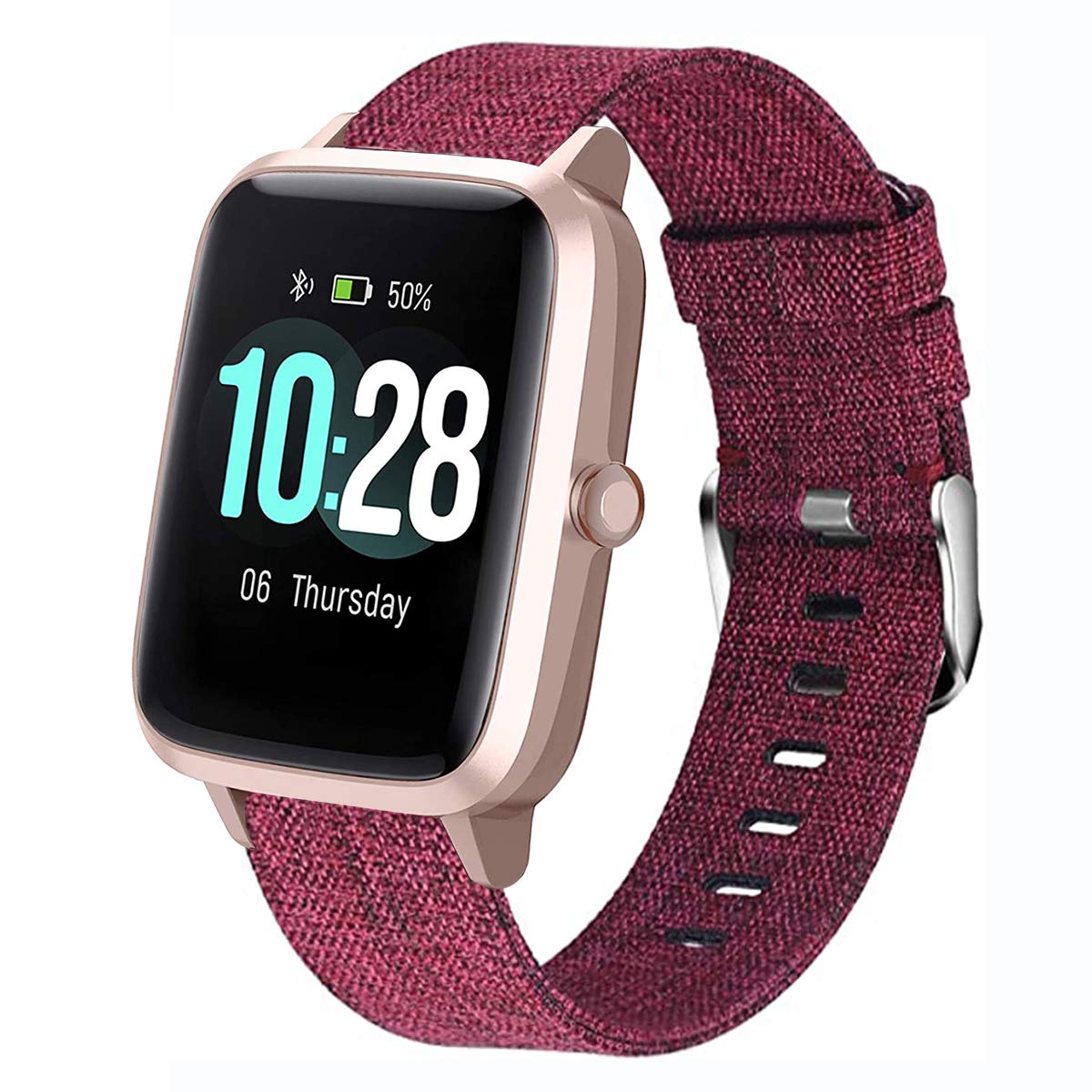 YOUkei Compatible with ID205L Bands,ID205U and ID205S, Breathable Woven Fabric Replacement Accessory Strap Compatible for ID205L ID205U and ID205S Smart Watches (Red)