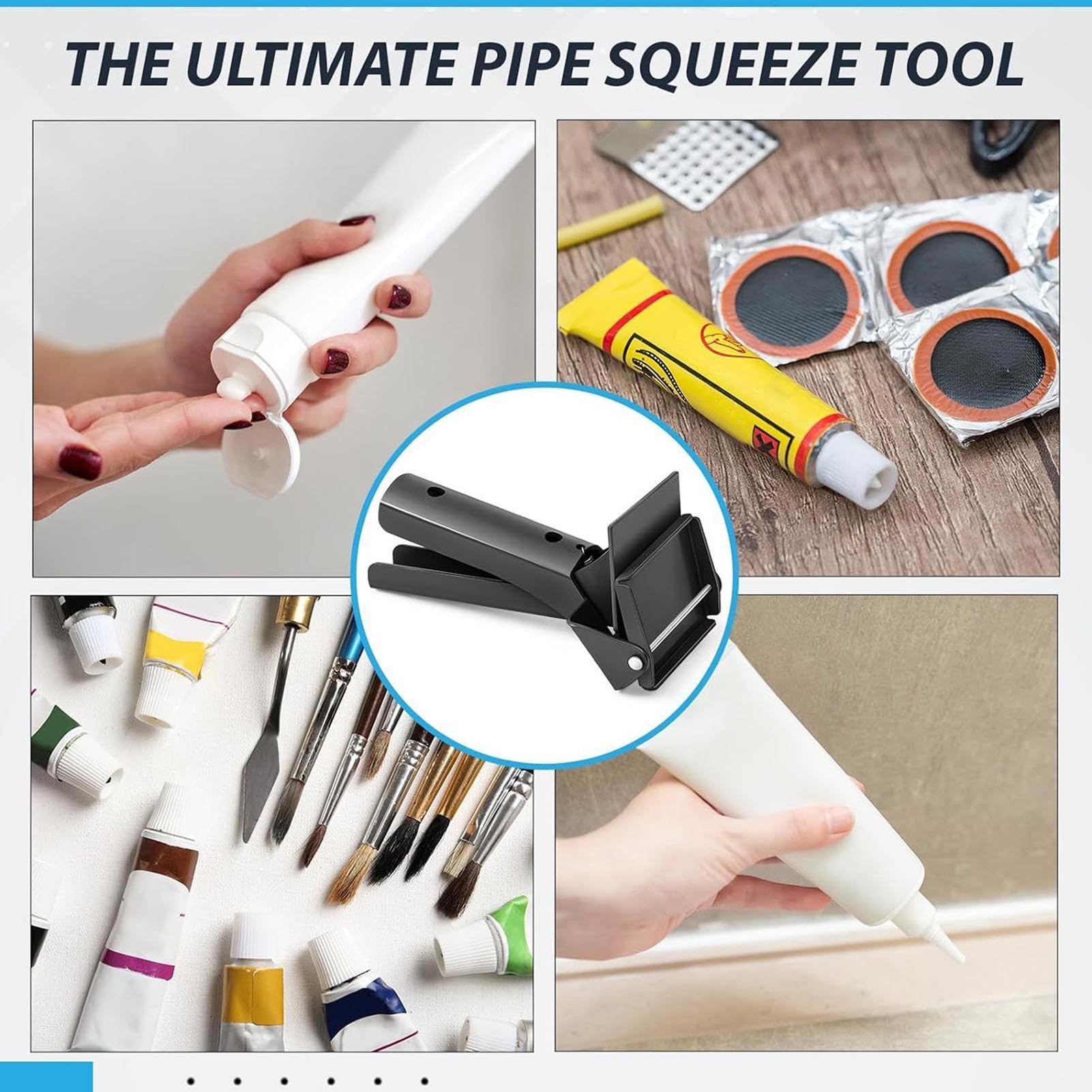 Presse-tube de peinture, outil d'extrusion de tube,Distributeur efficace de RTV et de silicone | Outil d'extrudeuse de tube, poignée de tube en métal pour tube RTV, empêche le gaspillage de