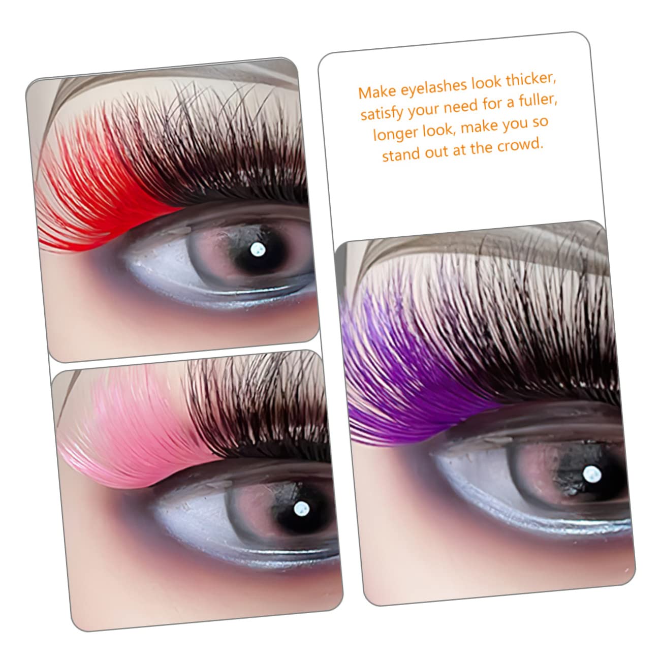FRCOLOR 36pares Pestañas Postizas De Color Para Cosplay De Pestañas De Efecto Natural Extensiones De Ojos y Largas Fáciles De Usar Para Maquillaje De Noche y Eventos Especiales