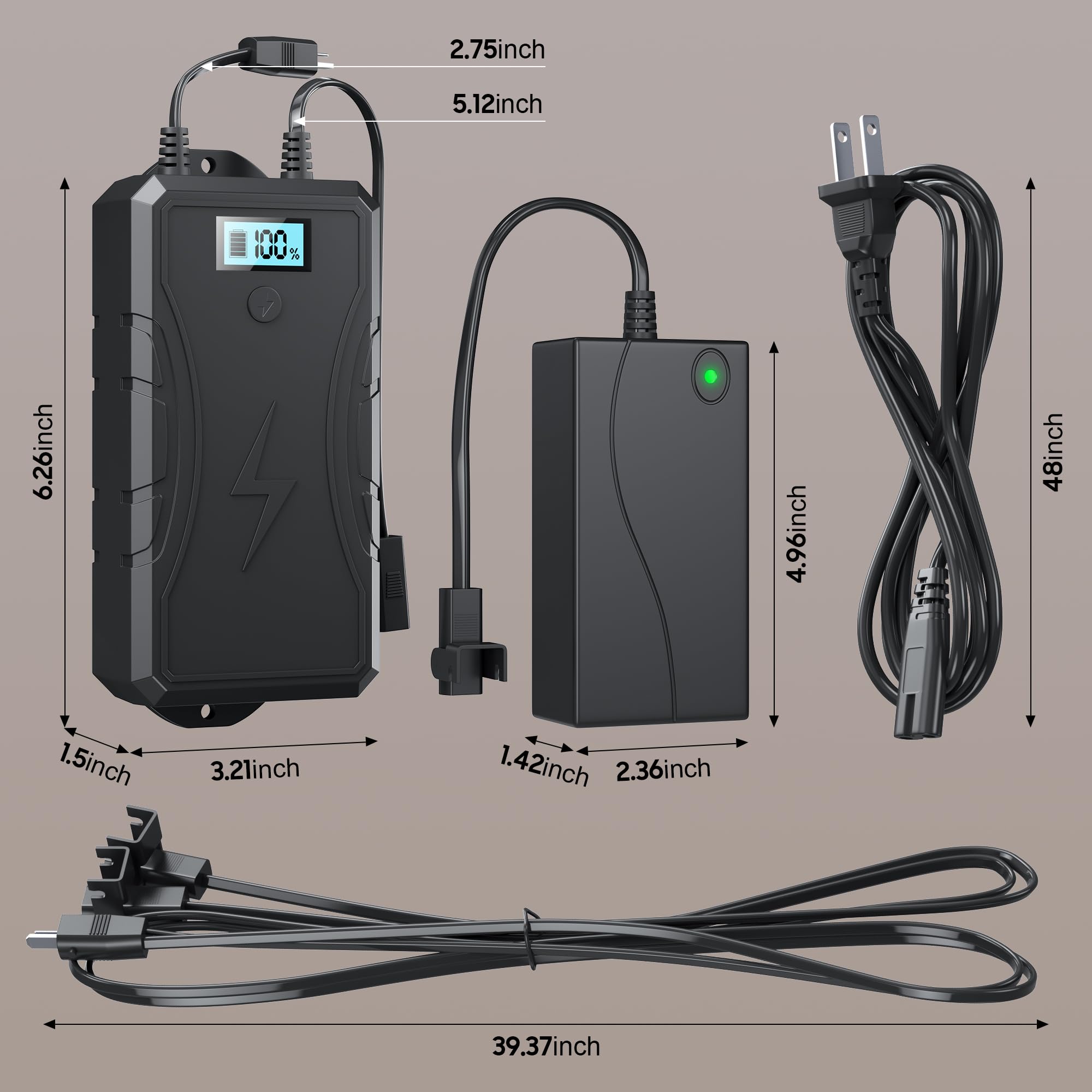 Battery Pack for Reclining Furniture, Wireless Backup Charger with LCD Display, 2500mAh Rechargeable Battery for Electric Recliner, Couch, Power Sofa, Lift Chair- Fits 2-Pin Motion Furniture