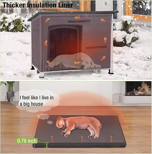 Miniatura 10 de GUTINNEEN Casa para perros a prueba de mordidas con marco de hierro de metal, para perrera de interior pequeña, mediana y grande (43.3 pulgadas de