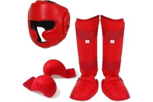 5 Pcs Red Sparring Set Gear for Training