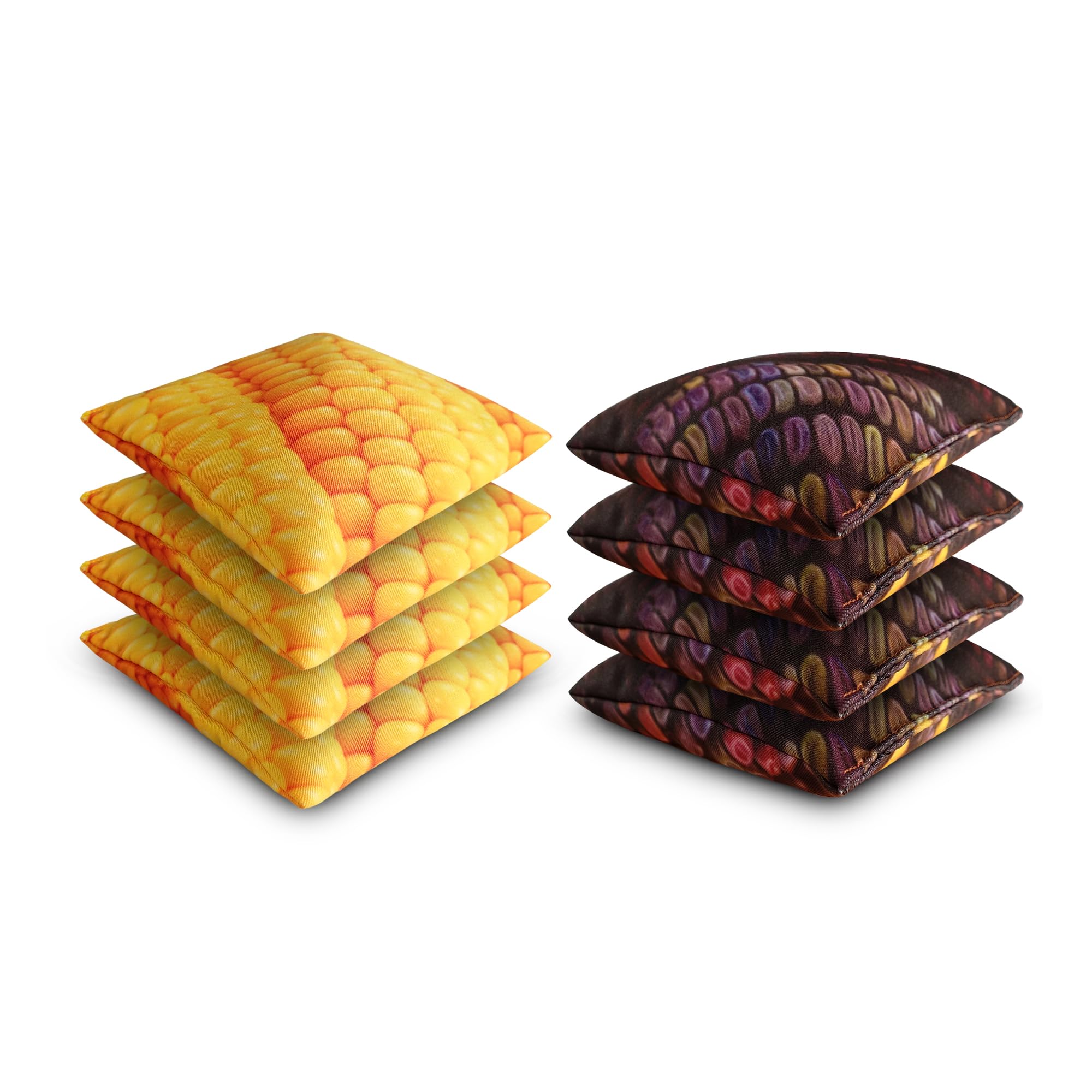 KHAMPA Set of 8 Regulation Cornhole Bags,Double Stiched - Standard Corn Hole Bean Bags for Tossing Game All Ages (Corn)
