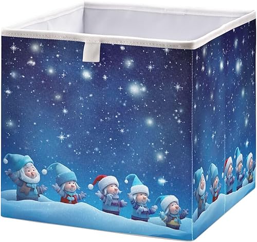 Christmas Winter Stars Snowmen Cube Storage Bin Fabric Storage Cubes Foldable Storage Box Large Closet Organizers Baskets Containers for Shelves disponible en Yaxa Venezuela