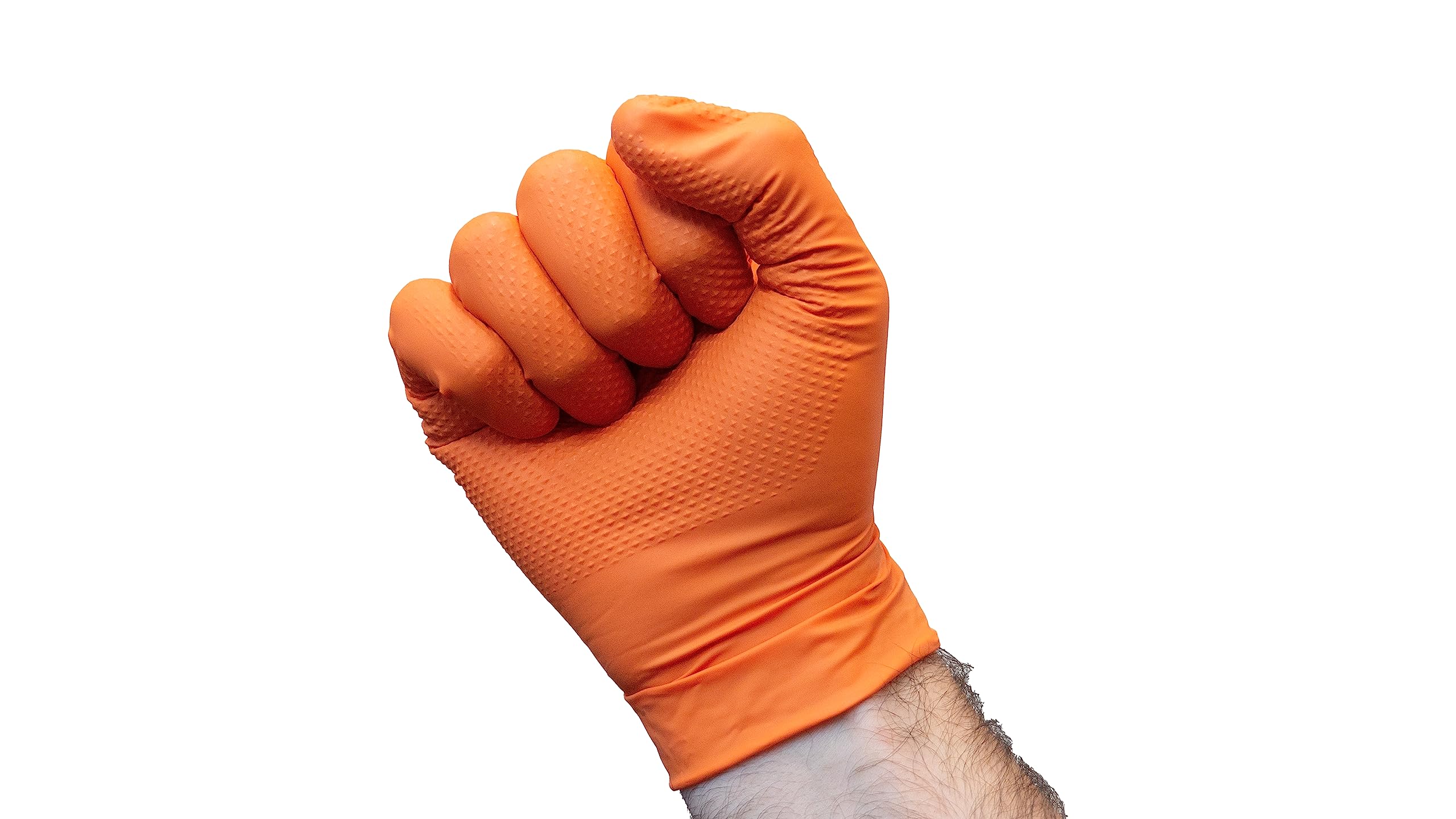 Protect Best 8 Mil Orange Nitrile Gloves Mechanic Grade, Oil & Chemical Resistant, Heavy-Duty Disposable for Auto Repair