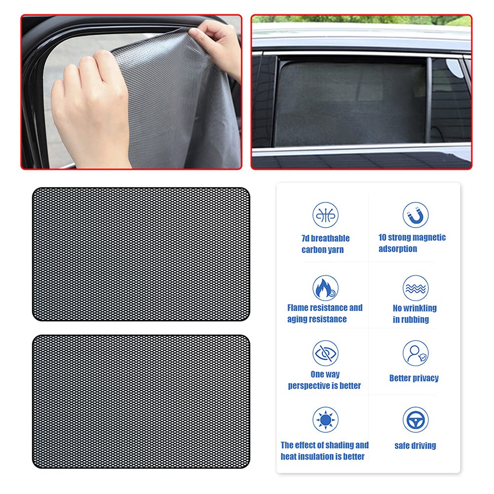 PHOGARY Lot De 4 Pare-soleil Magnétiques Pour Fenêtre Latérale De Voiture - Protège Les Enfants
