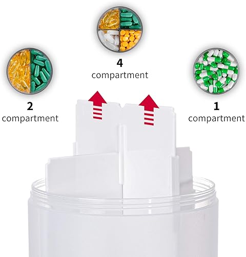 Miniatura 5 de Organizador de píldoras de viaje con 7 compartimentos para 1 semana Suministro KIGI Pastillero de bolsillo Fishoil Contenedor de vitamina (4.5 x 2.5