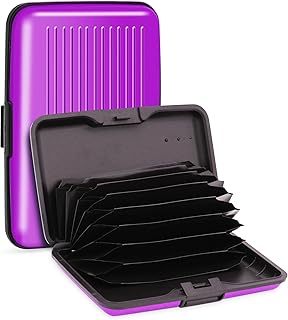 2Pack YOKONICO Credit Card Holder, RFID Blocking Mini Credit Card Protector Aluminum Business Card Case for Women or Men M...