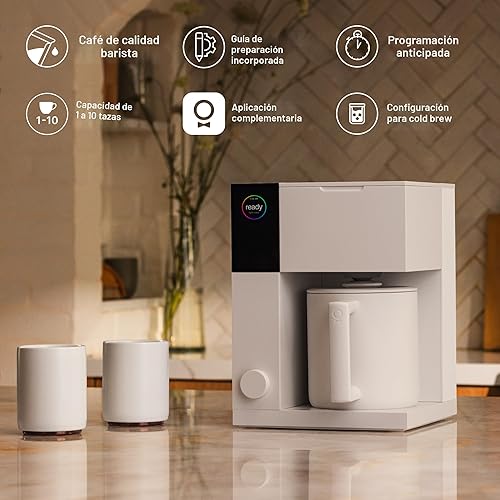 Miniatura 2 de Fellow Aiden - Cafetera de precisión  Jarra térmica de 10 tazas, guía de preparación integrada, programación, tanque de agua extraíble, blanco mate