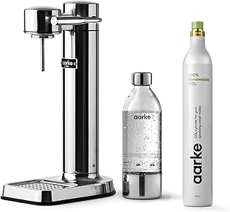 Carbonator lll with CO2 Cylinder, Sparkling & Carbonation Water Machine, Stainless Steel with PET BPA-Free Reusable Bottle Volume 1L/34 fl oz (Stainless Steel)