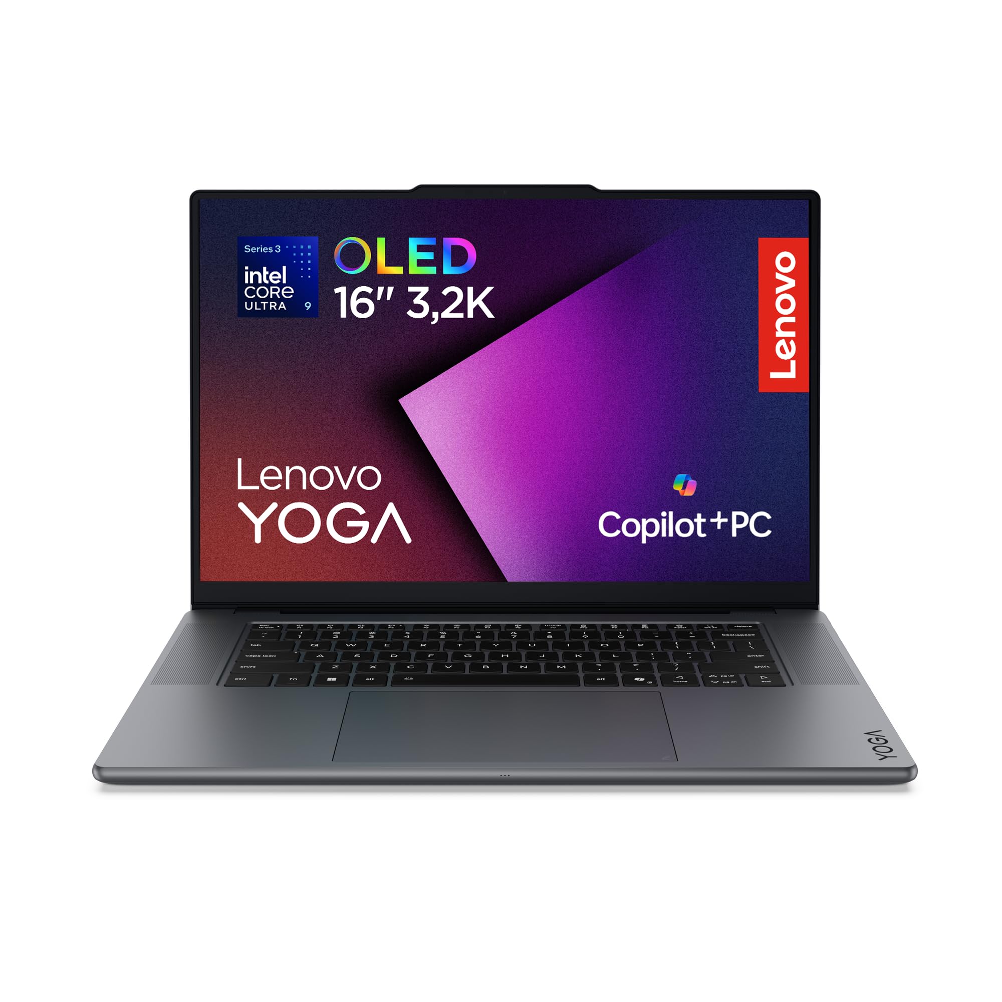 Lenovo Yoga Pro 9i Aura Edition Laptop | 16"3.2K OLED Touch Display | Intel Core Ultra 9 386H | 32GB RAM | 1TB SSD | NVIDIA GeForce RTX 5060 | Windows 11 | QWERTZ | Thunder Grau | 3 Jahre Premium Care