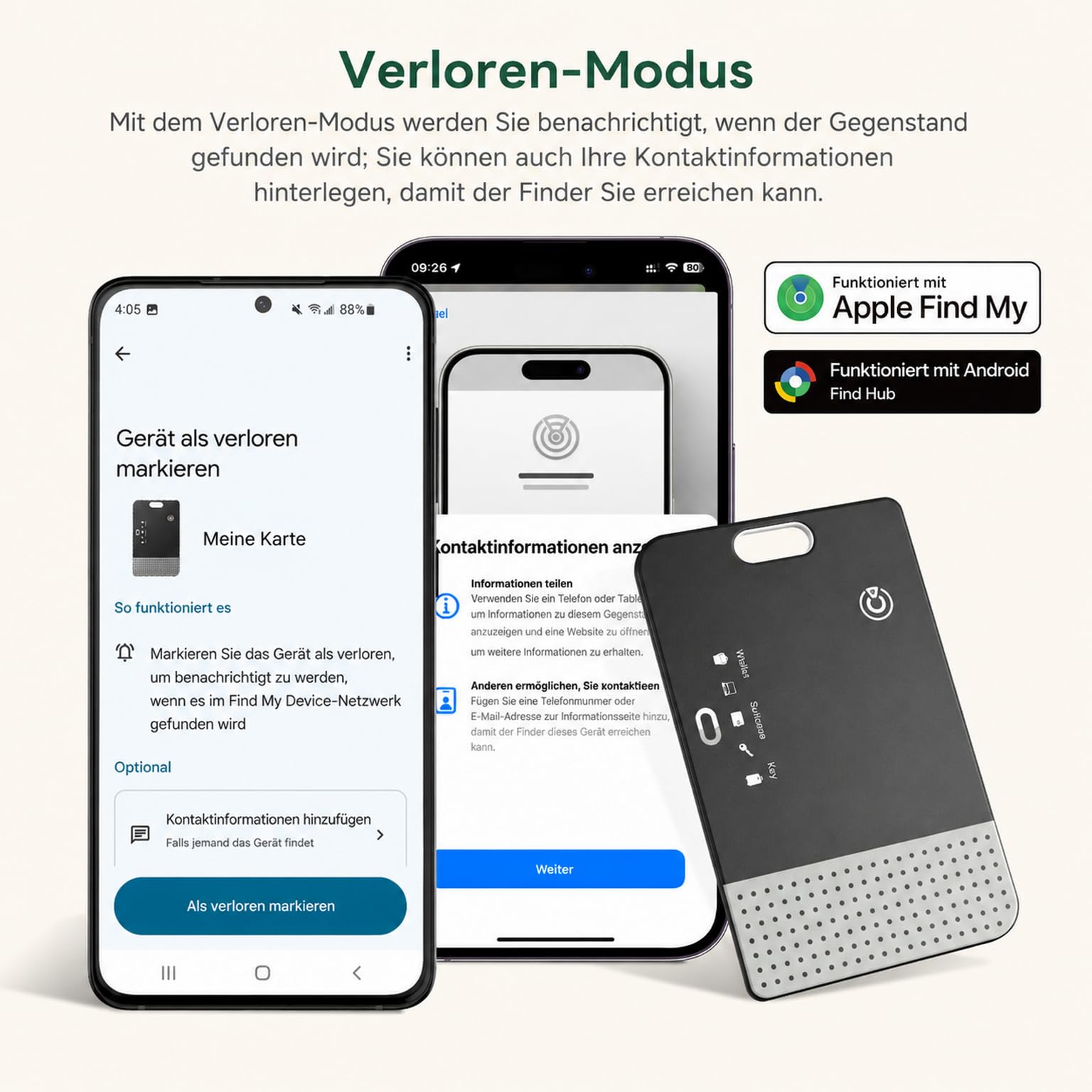 2pcs Smart Tracker Karte Dual System Ortung für iOS & Android, kompatibel mit Apple „Wo ist?“ & Google Find Hub, ohne ABO, Wiederaufladbarer Tracker (Tracker a+)