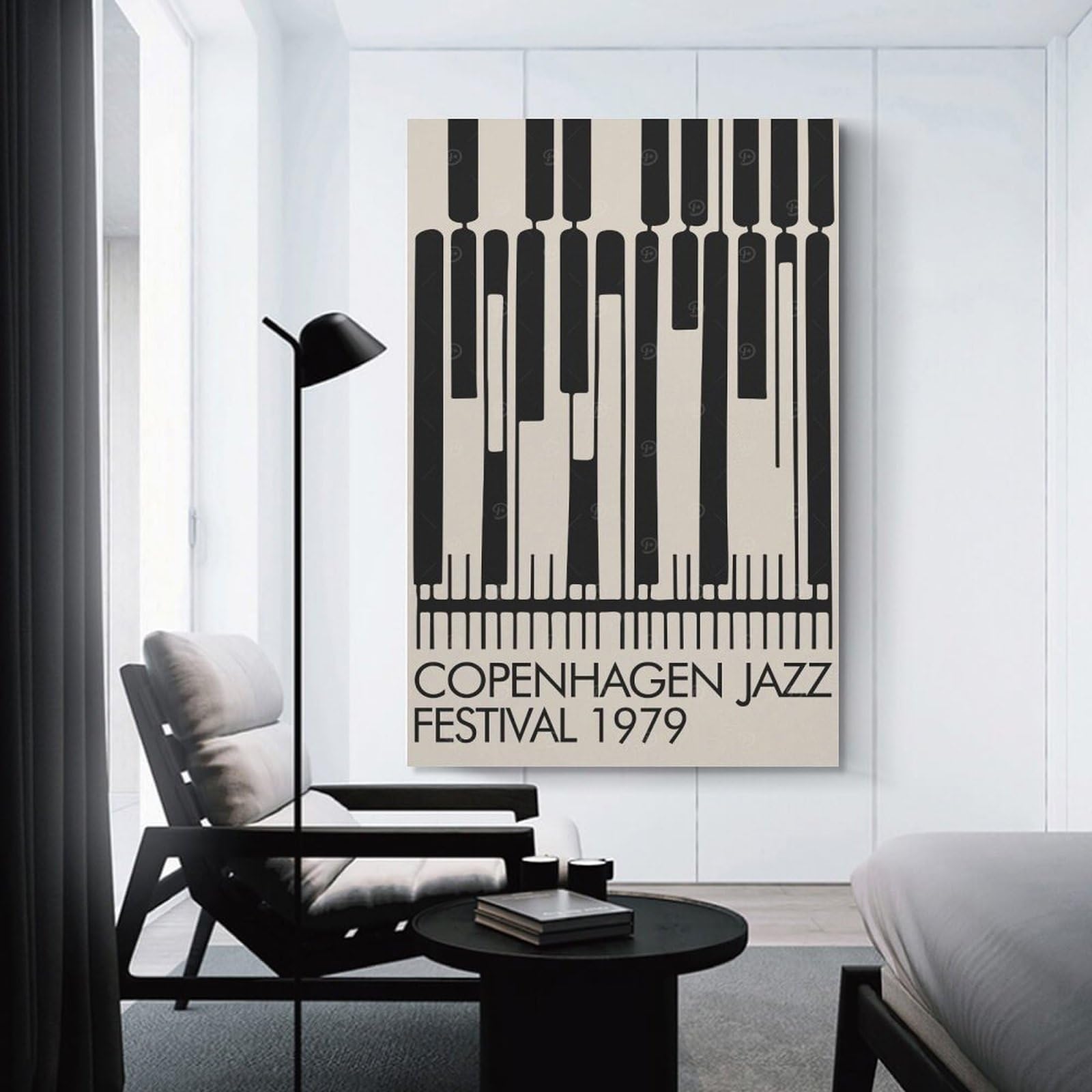 Junmoney Copenhagen Jazz Fest Canvas Wall Art, 08x12inch(20x30cm), for Bedroom, Guest Room Or Reading Nook, Decorative Wall Art for Cosy Rooms