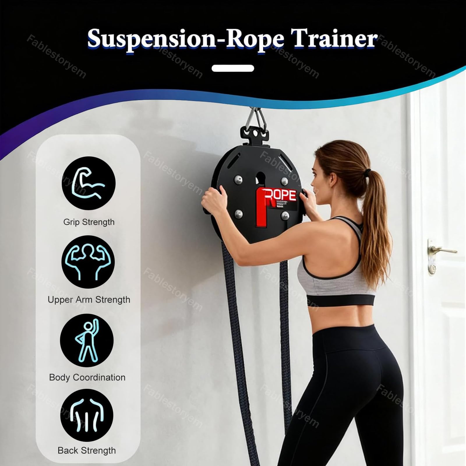 Appareil D'entraînement à Corde Sans Fin, Appareil de Musculation, Système de Poulie à Corde Sans Fin Suspendue, Corde en Nylon à Boucle Fermée de 4m, Corde Infinie Résistance Réglable Red