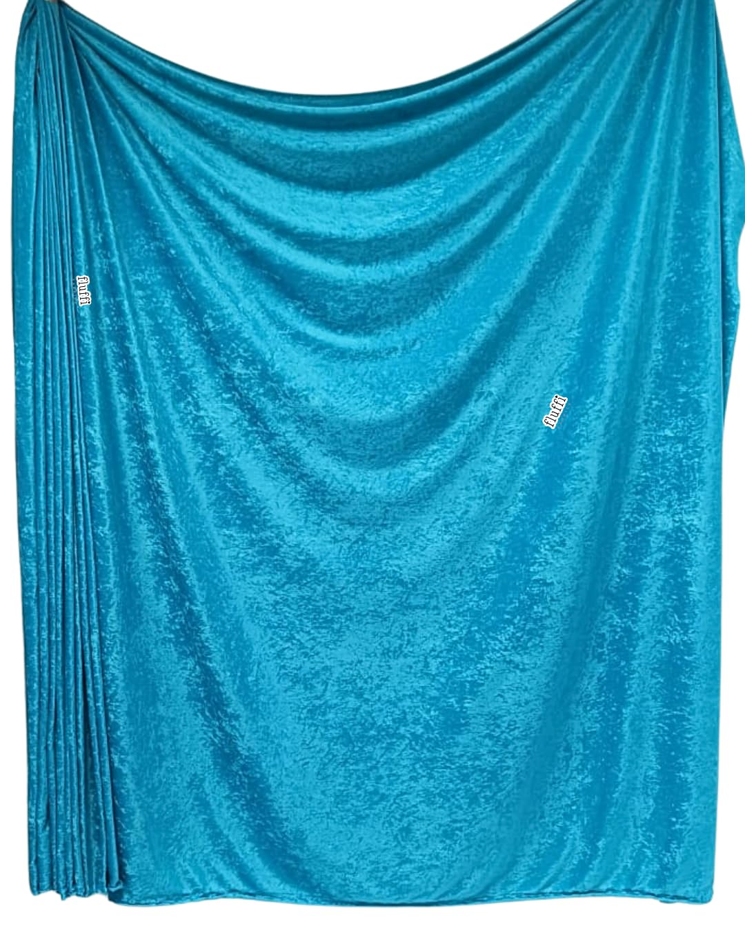 Tia Knight Turquoise Blue Crushed Velvet Stretch Material | Soft Furnishing, Craft Velour & Dressmaking Fabric | Same Day Dispatch | Sold By The Metre | By Q156 (Turquoise Blue)