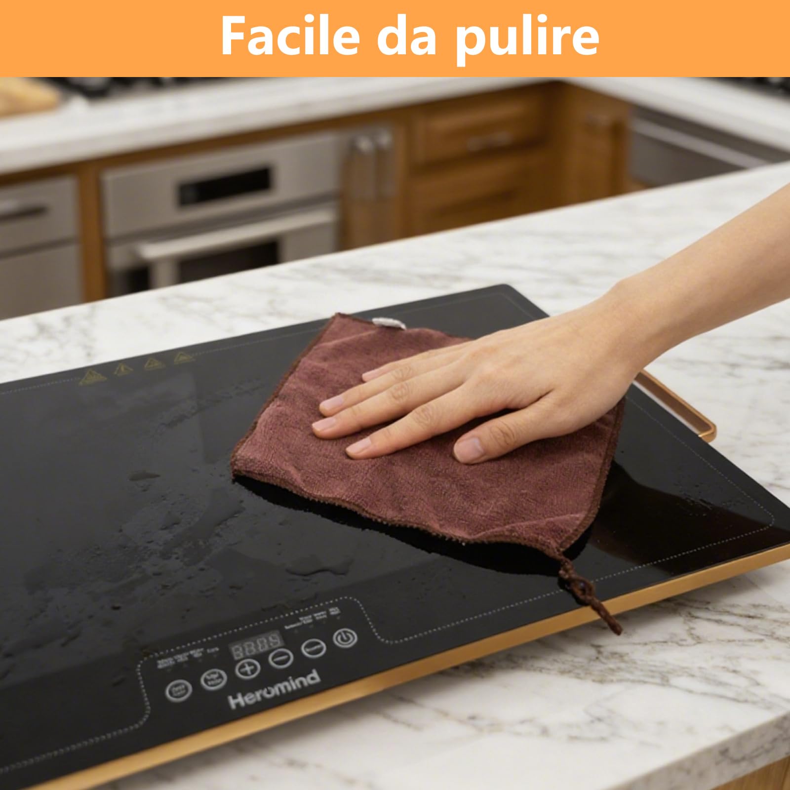 Piastra scaldavivande professionale 80 x 45 cm, 450 W, con bordo in acciaio inox, con manico, per ristorante e casa