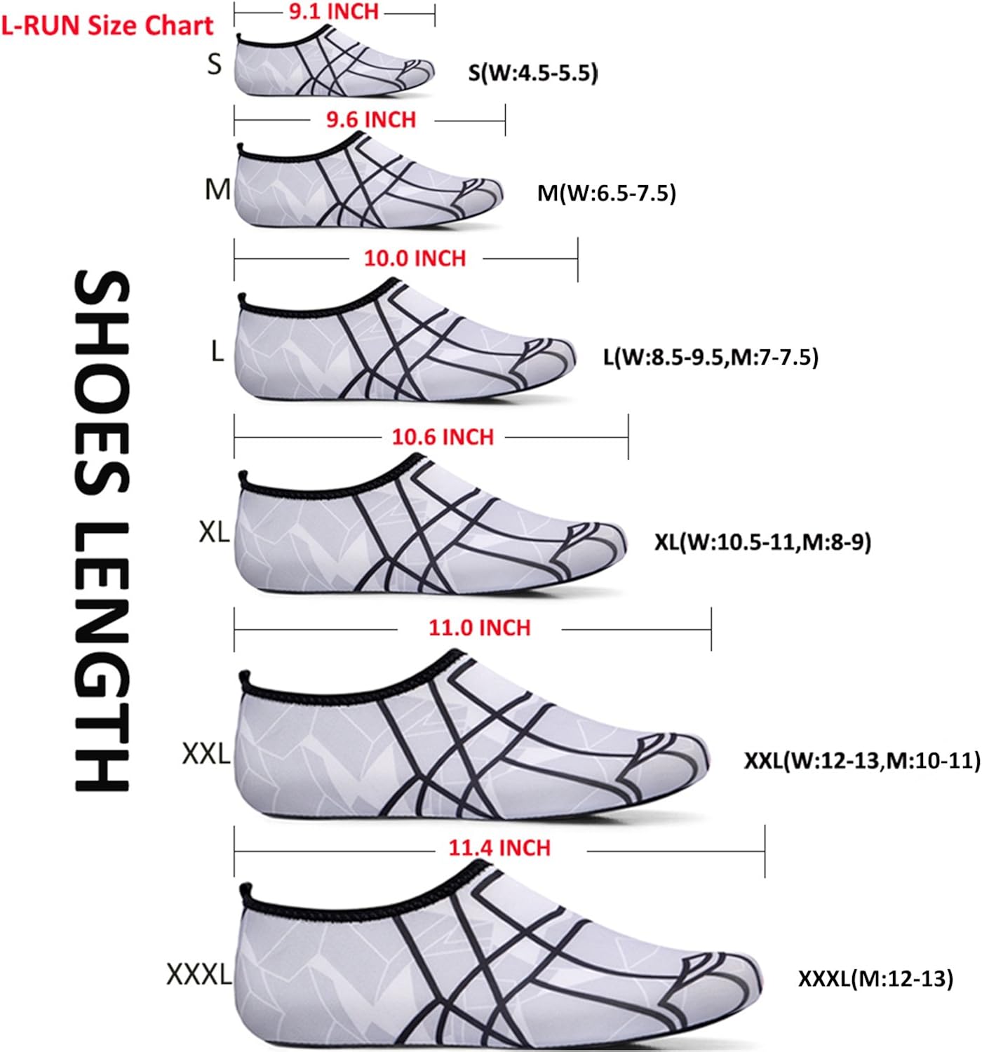 L-RUN Womens Water Shoes Slip-on Aqua Sock Blue XL(W:10.5-11,M:8-9)=EU41-42