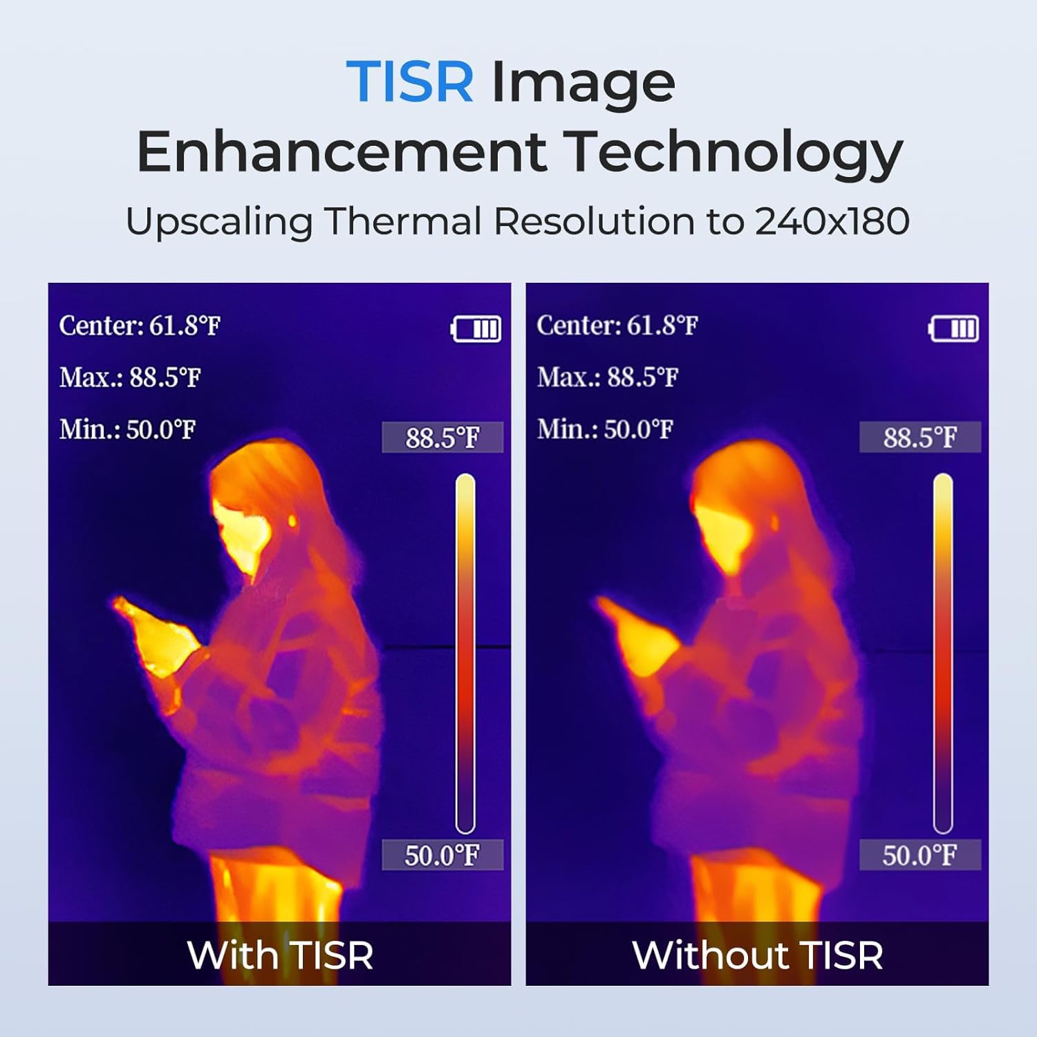 TOPDON TC004 Lite Termocamera Infrarossi 240x180 Risoluzione IR, Frequenza di Aggiornamento 25Hz Termocamera Professionale, -20°C a 550°C,1X/2X/4X Zoom, 15 ore di Durata Della Batteria