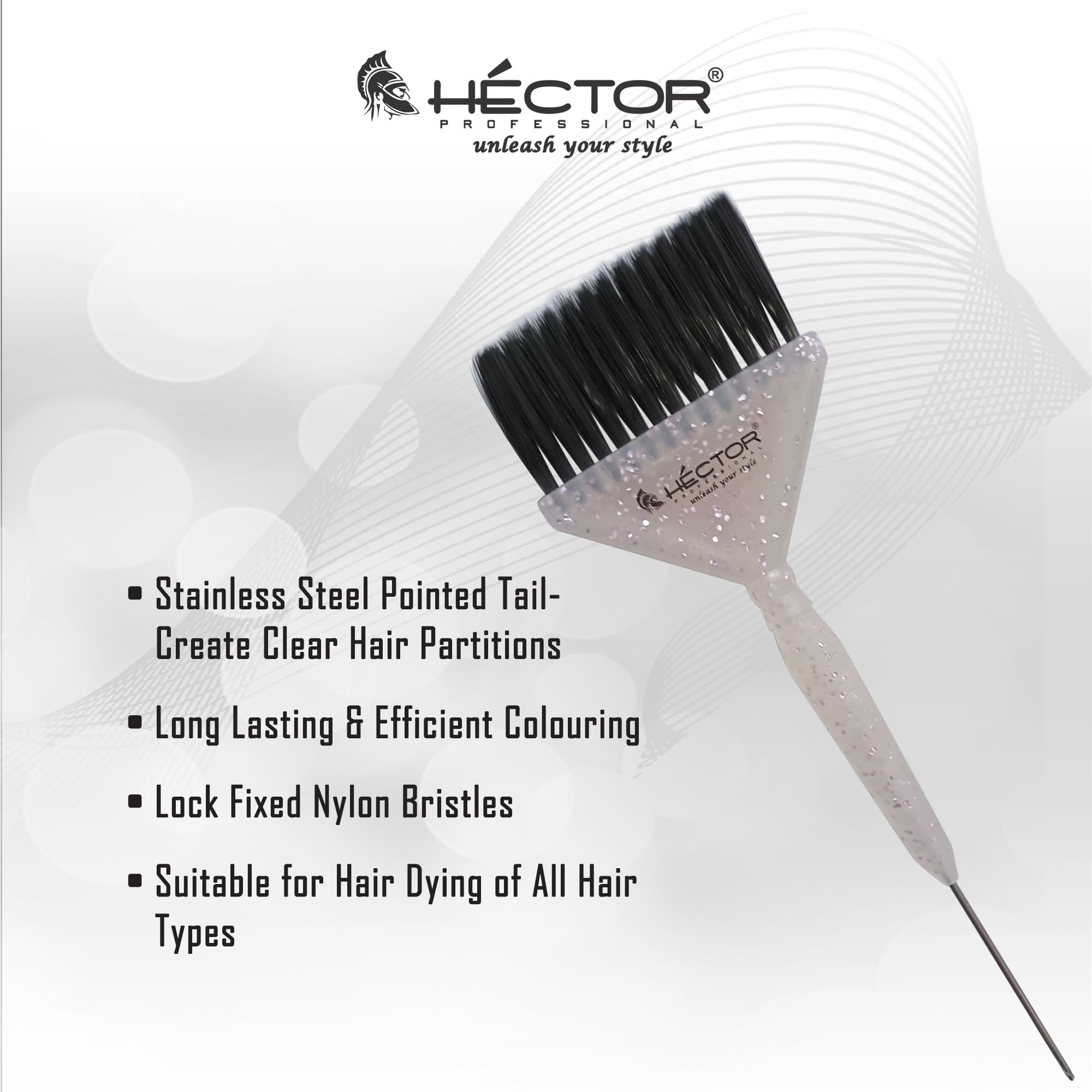 HECTOR Professional Hair Dye Bowl    & Brush Kit | Anti-Slip Handle Applicator Brush | Salon & Home Use for Hair Coloring, Tinting & Bleaching - Image 4 thumbnail