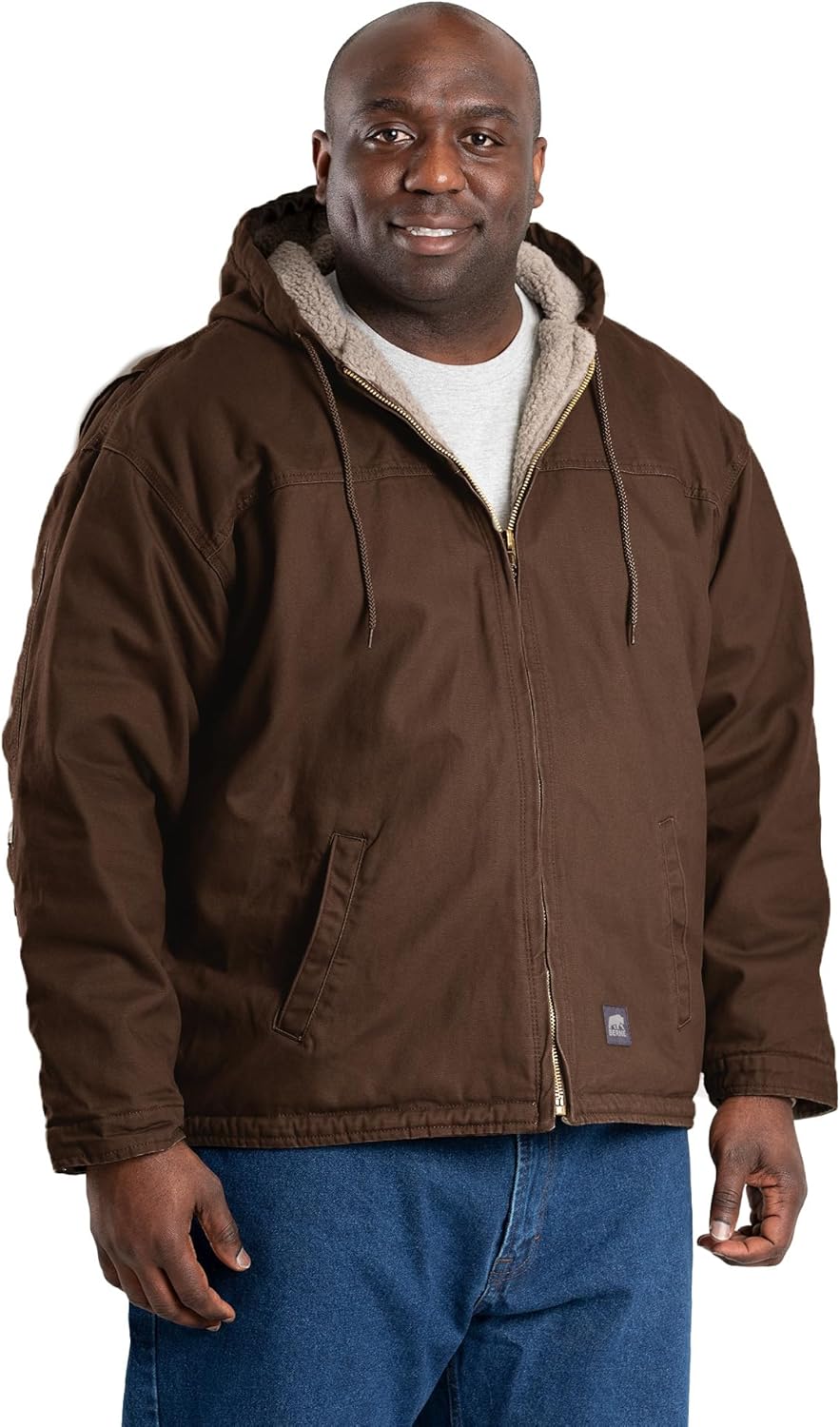 Berne Men's Heartland Washed Duck Hooded Work Coat - Image 3