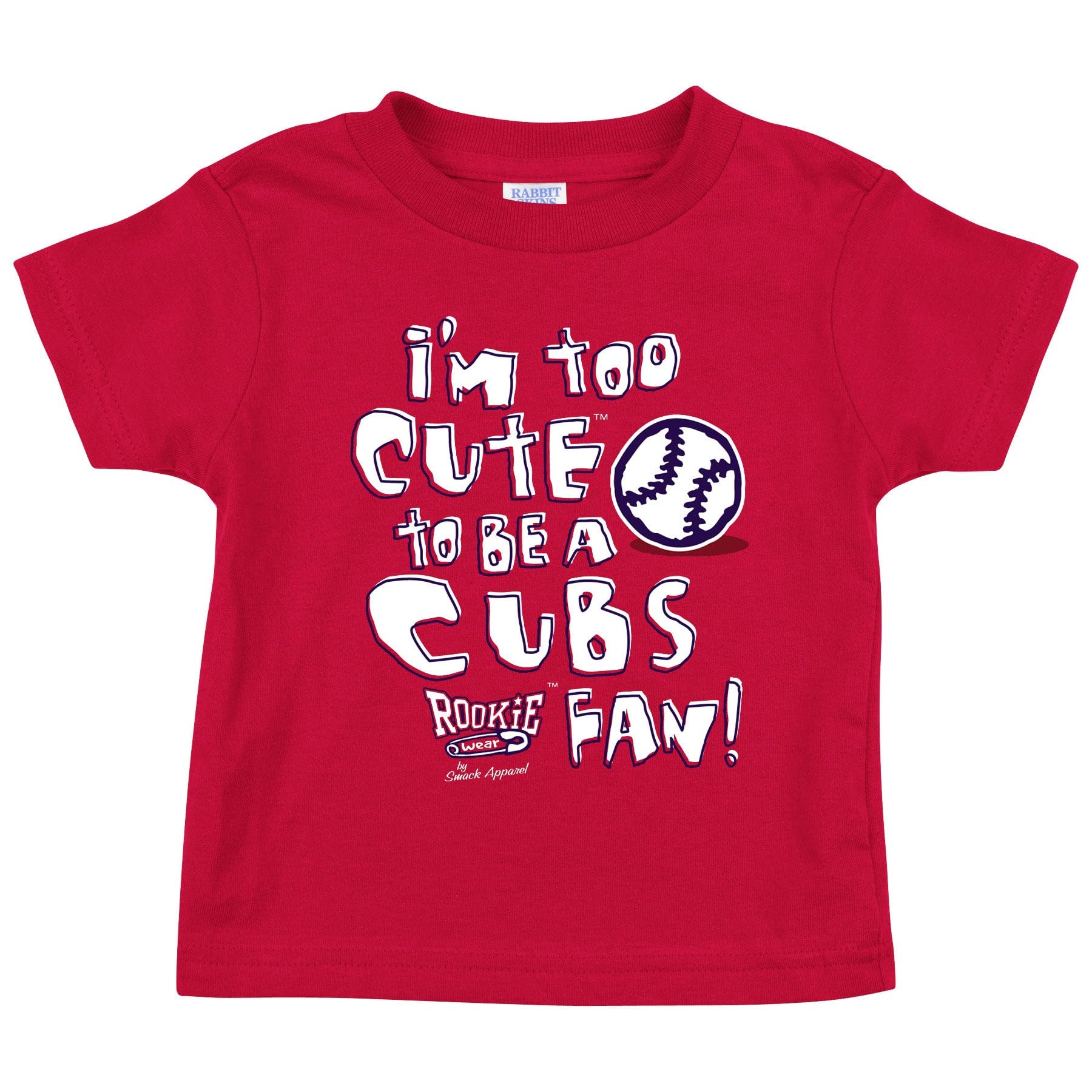 Too Cute to Be a Cubs Fan Baby Apparel for St. Louis Baseball Fans (NB-7T)