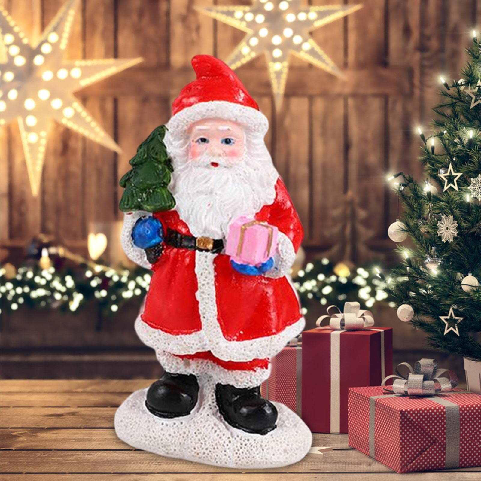 Amazon.co.jp: 2 サンタの置物 - ミニチュア サンタ クロースの置物
