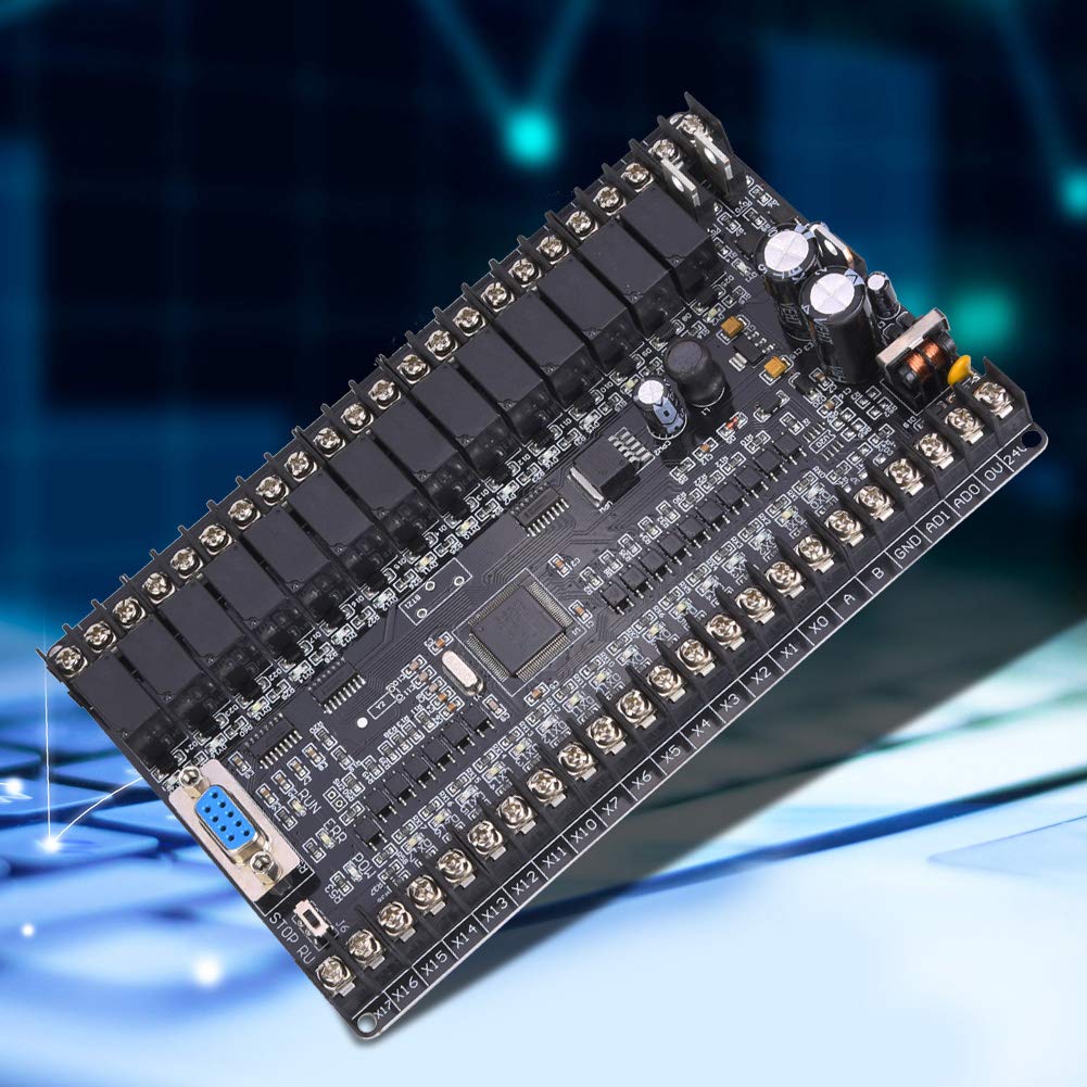 Tablero de control industrial de Baxnore, controlador programable con tornillos de instalación, placa lógica programable PLC para aplicaciones de control automático (32MRT+458)