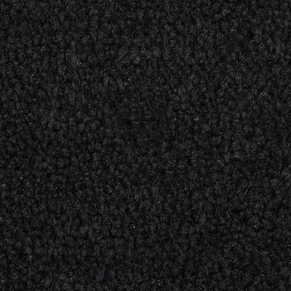 Paillasson semi-circulaire en fibre de coco - 50 x 80 cm - Noir - touffeté avec dessous antidérapant pour l'entrée - Durable et naturel - Pour l'intérieur et l'extérieur - Anti-saleté