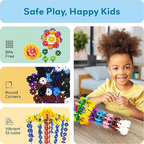Miniatura 6 de PicassoTiles Juego de 600 fichas de construcción entrelazadas con bloques de disco creativos, juguetes de aprendizaje STEM para educación temprana y