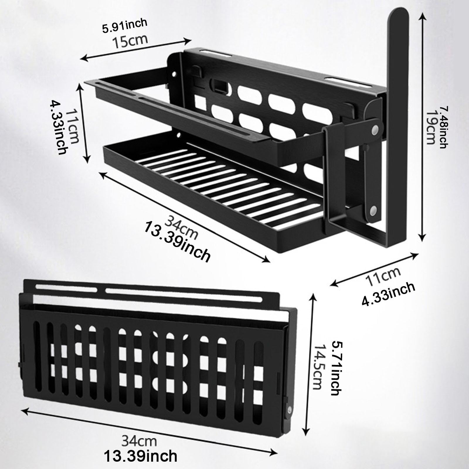 Griddle - Estante plegable de acero al carbono para especias de fácil instalación