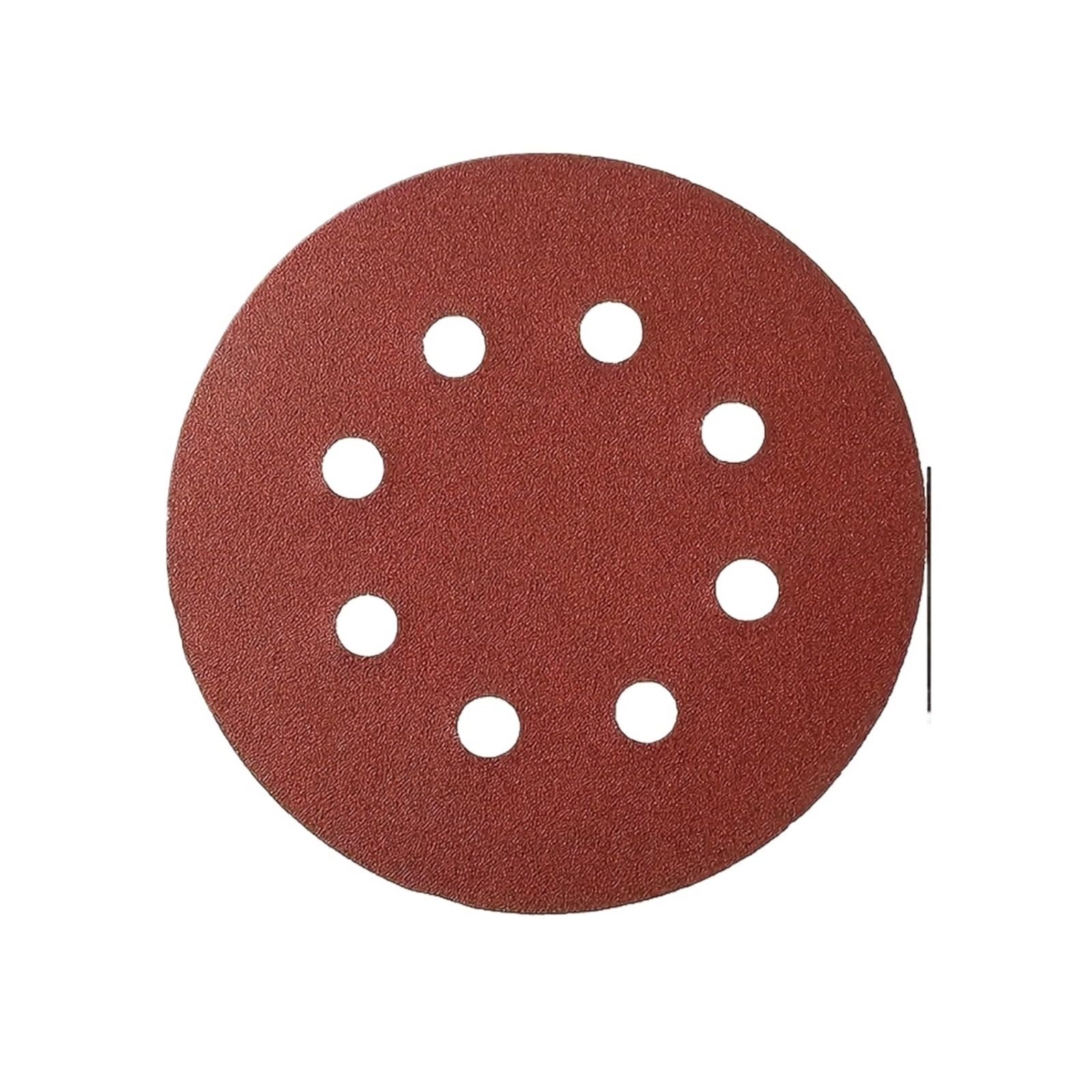 100 piezas de papel lija 8 agujeros 5 pulgadas-grano 120/150/180/240/320/400/600/800/1000-para lijadoras orbitales aleatorias Para Lijadora(Red-p150)