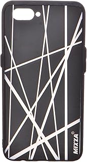 جراب ظهر بتصميم خطوط بيضاء من البولي يوريثين الحراري لهاتف أوبو A3S - أسود وأبيض