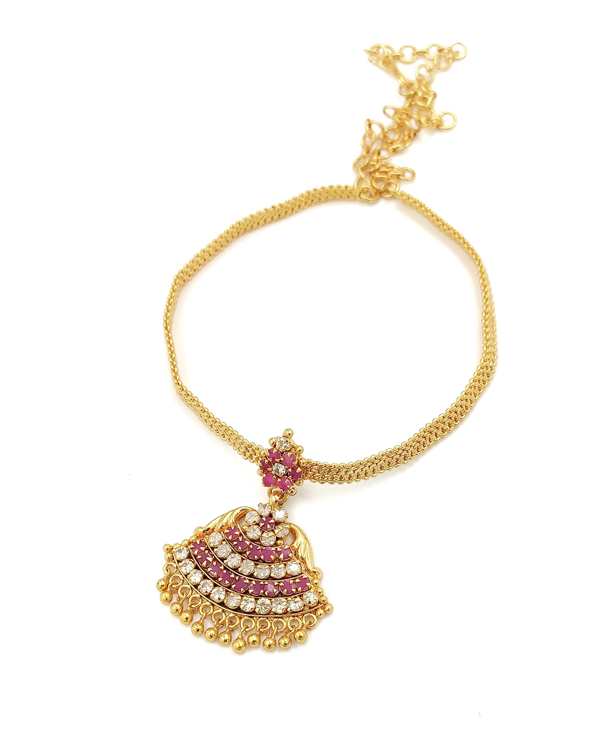 HANAA Impon Panchaloga Micro Gold Plated Trendy Fashion Jewellery Attigai Necklace for Women & Girls (Ruby White) (B0BZJRJRCN) Amazon Price History, Amazon Price Tracker