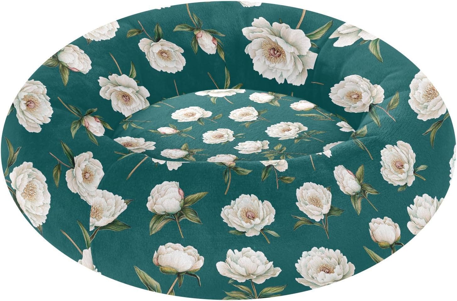 Pet Dog Beds Warm & Soft Fluffy Dog Pillow Bed for Extra Small Size Pets Supplies M Vintage Peonies Teal