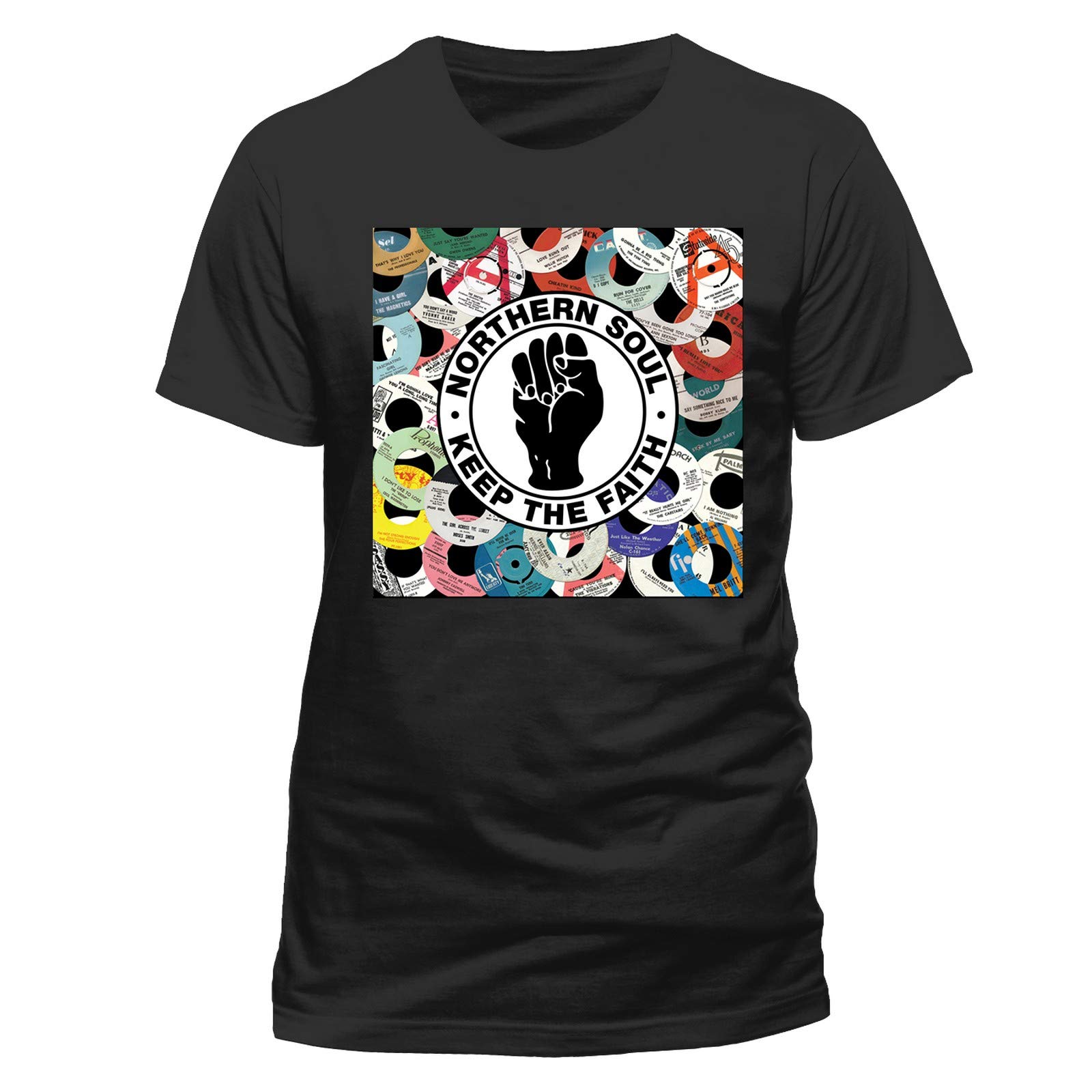 Pyramid International Women's Northern Soul Labels Black T-shirt T Shirt, Black, S-L UK