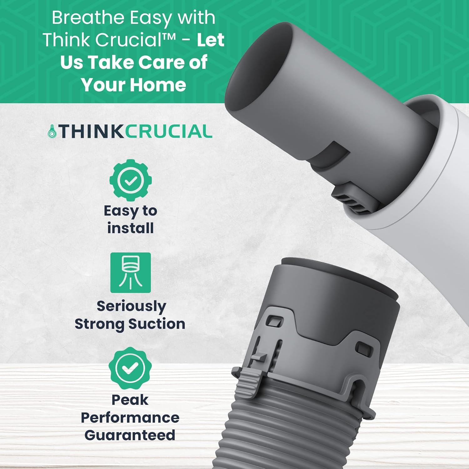 Replacement Durable & Flexible Vacuum Hose & Handle Compatible with Shark Vacuum Cleaners - Fit Models NV500, NV501, NV502, NV505, NV550 (Pack 1) - By Think Crucial