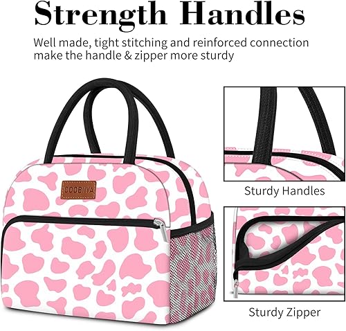 Miniatura 4 de Coobiiya Bolsa de almuerzo para mujer, lonchera para mujeres y hombres, pequeña a prueba de fugas, linda bolsa de almuerzo de gran capacidad,