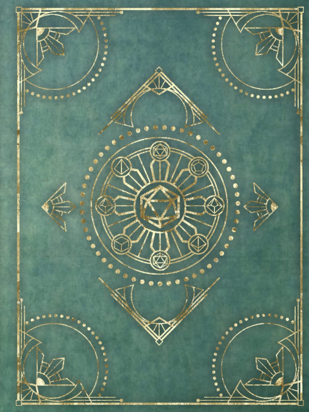 RPG Character Journal: DnD 5e Character Sheets and Lined Paper Notebook | Teal Art Deco | Character, Campaign, and Spell Journal for Role Play Games