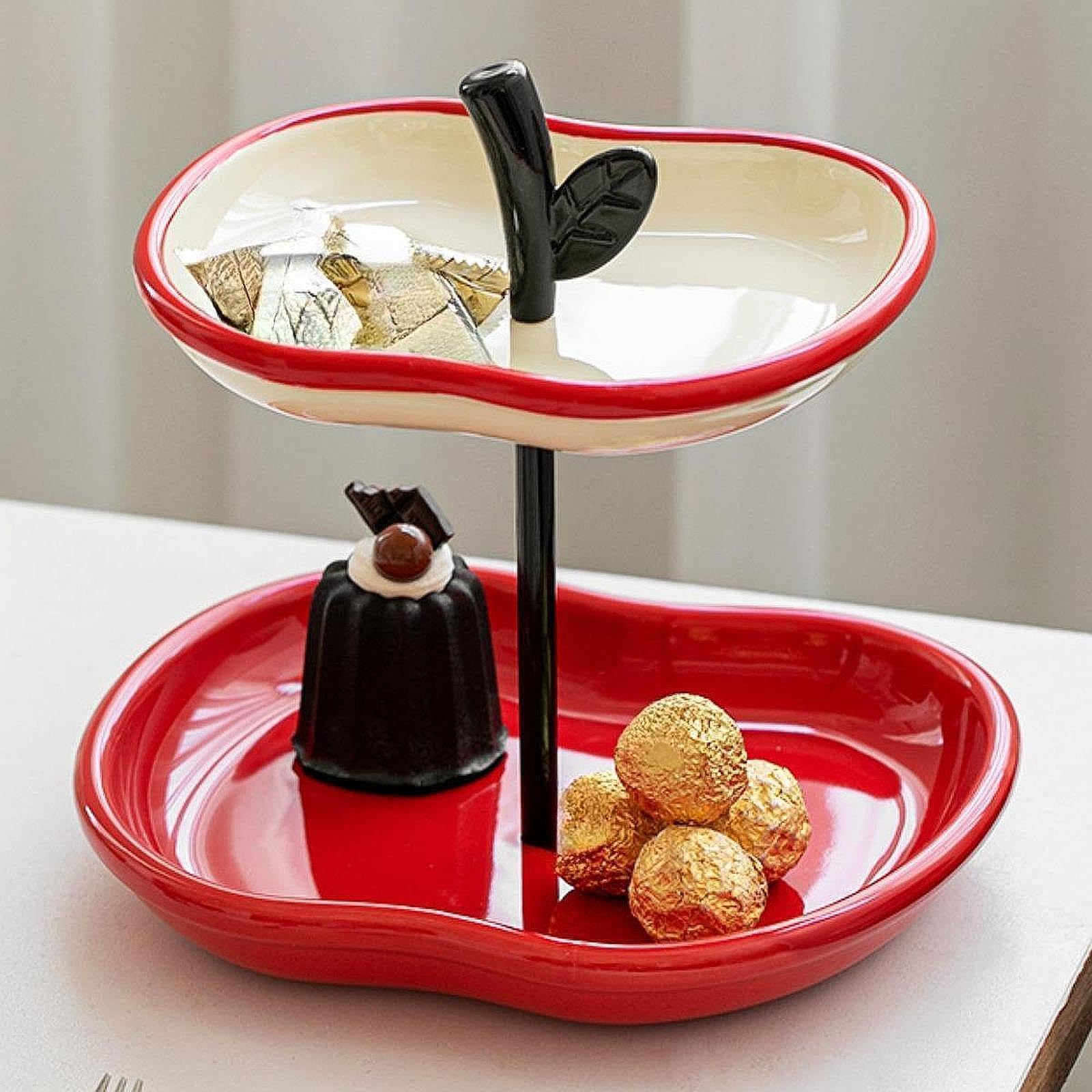 Soporte para Frutas Y Pasteles, Bandeja de Servir, Expositor de Frutas de Cerámica Creativa, Adecuado para La Mesa de Centro de La Cocina Y de
