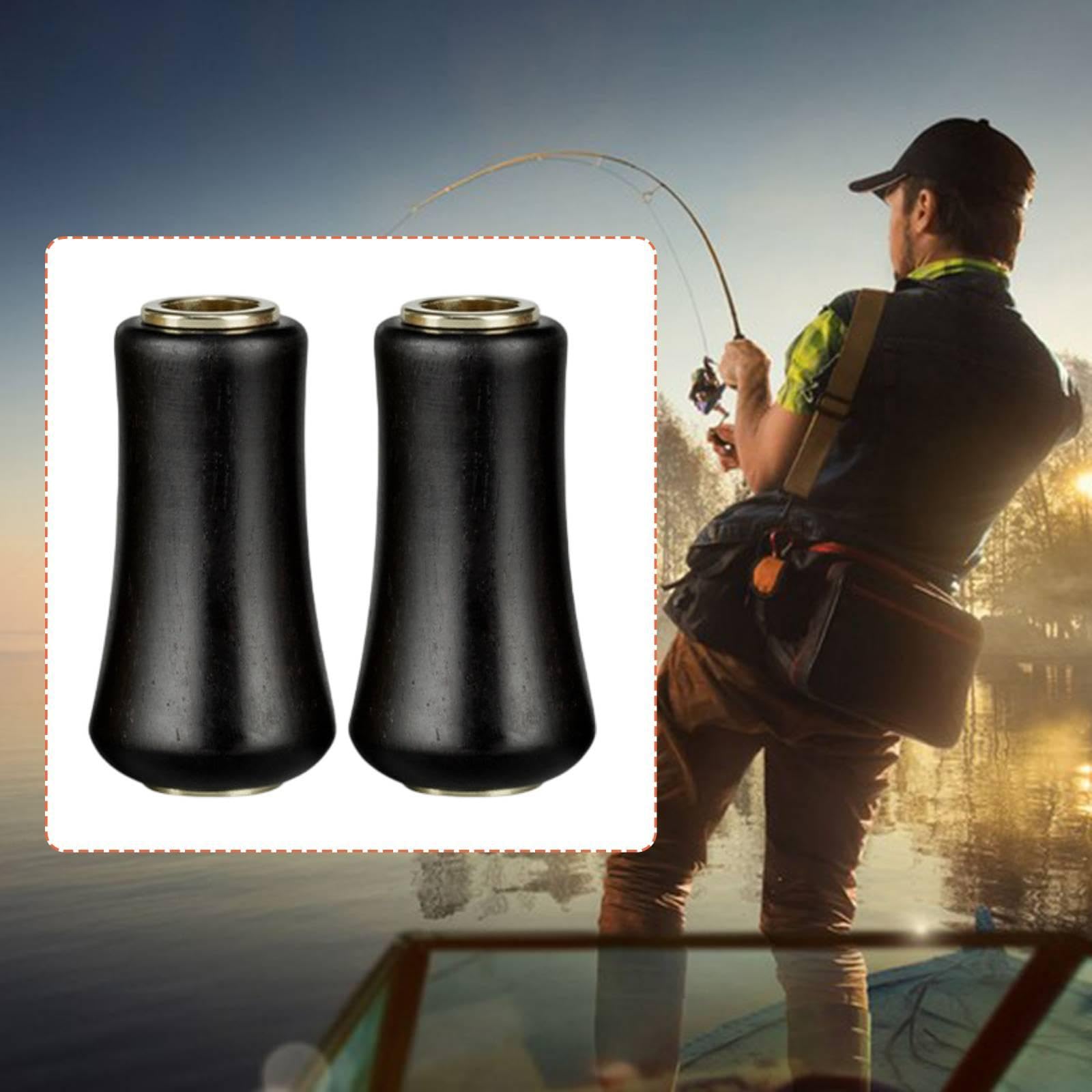 MERIGLARE 2 Pomos de de Carrete de Pesca de Repuesto, Pieza de Carrete DIY, Pomos de Potencia Antideslizantes de Madera para Carretes de Baitcasting de