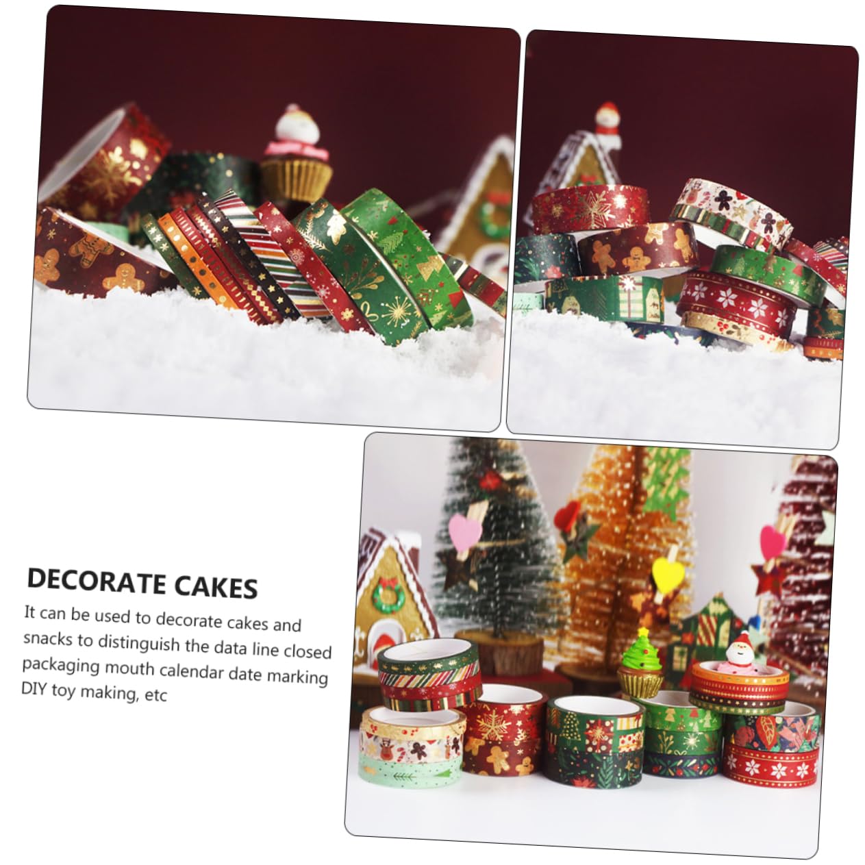 63rollos Cinta De Navidad Washi Tape De Cintas De Japonesas para Manualidades y Decoración De Diseño para Tarjetas y Scrapbooking