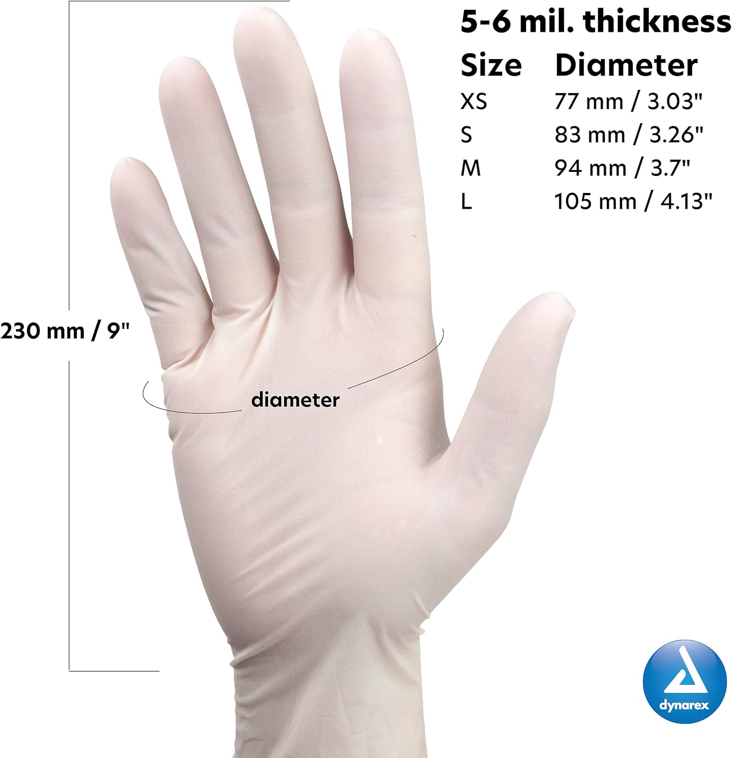 Safe-Touch Disposable Latex Ex Gloves, Powder-Free, Size