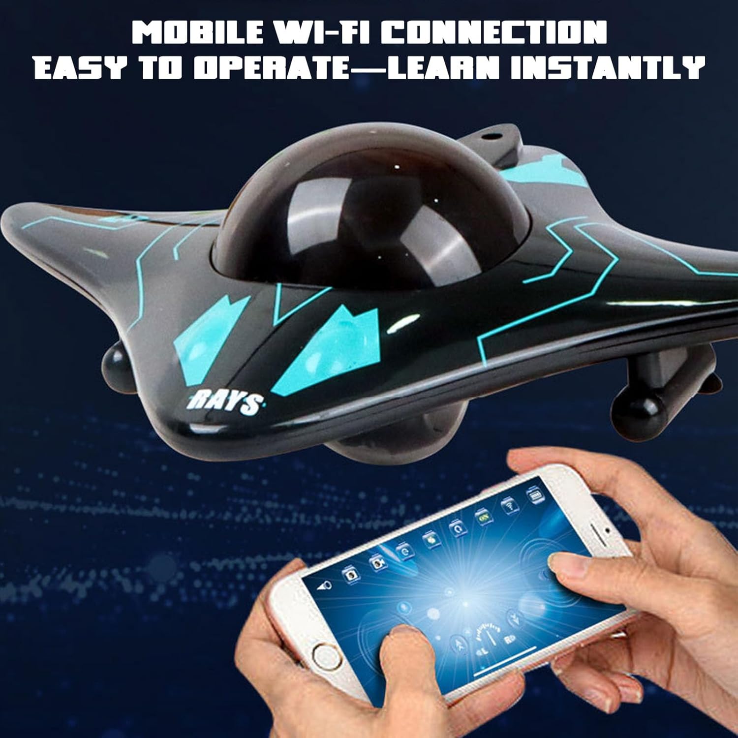 Underwater Drone - App Controlled RC Boat with WiFi Camera, Bionic Design Real-Time POV Underwater Shooting for Lakes, Rivers ＆ Ocean Exploration