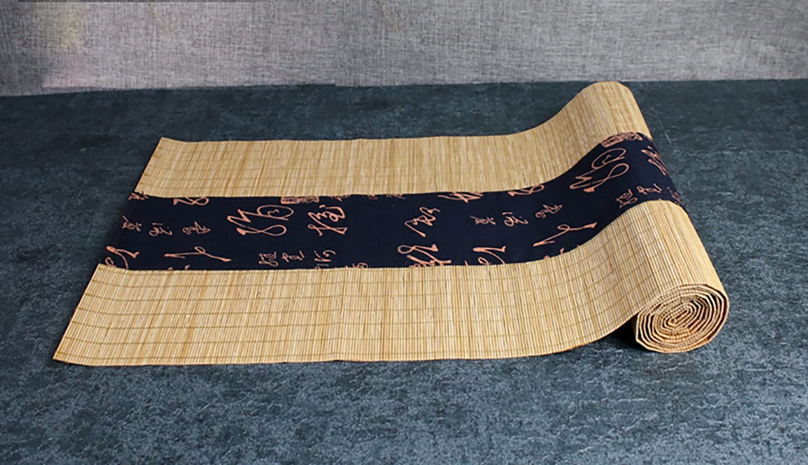 Chemin de Table en Bambou， Chemin de Table Japonais en Bambou, Rouleau de Set de Table antidérapant for Cuisine/Table à Manger/fête/Mariage(Natural,12" x 35" (30cm x 90cm))